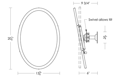 Oval Mirror with Swivel